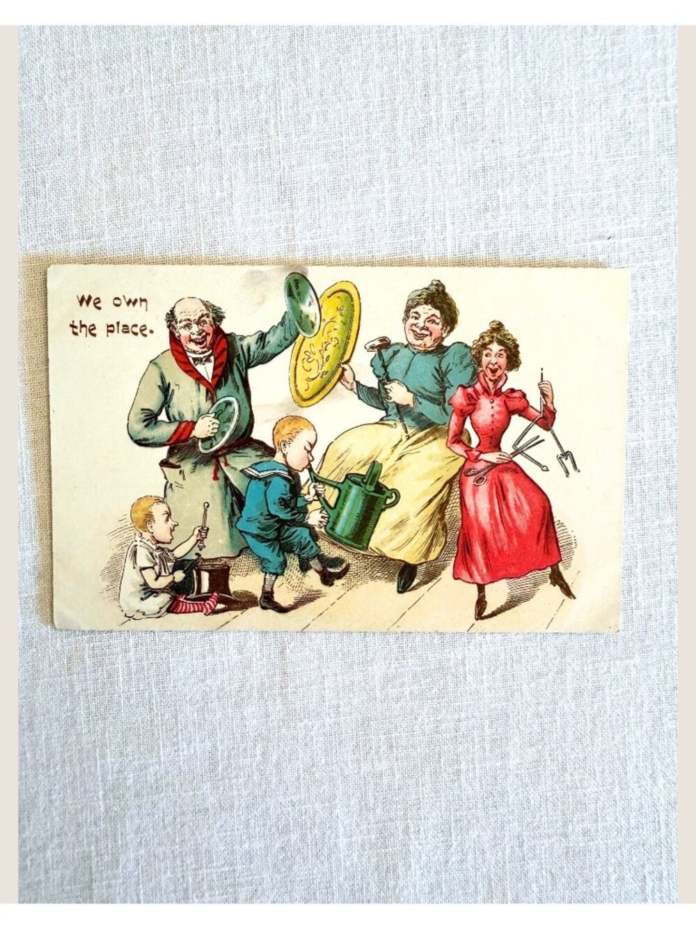 Antique 1905 Postcard Music Humor We Own the Place Family No 807 Unused